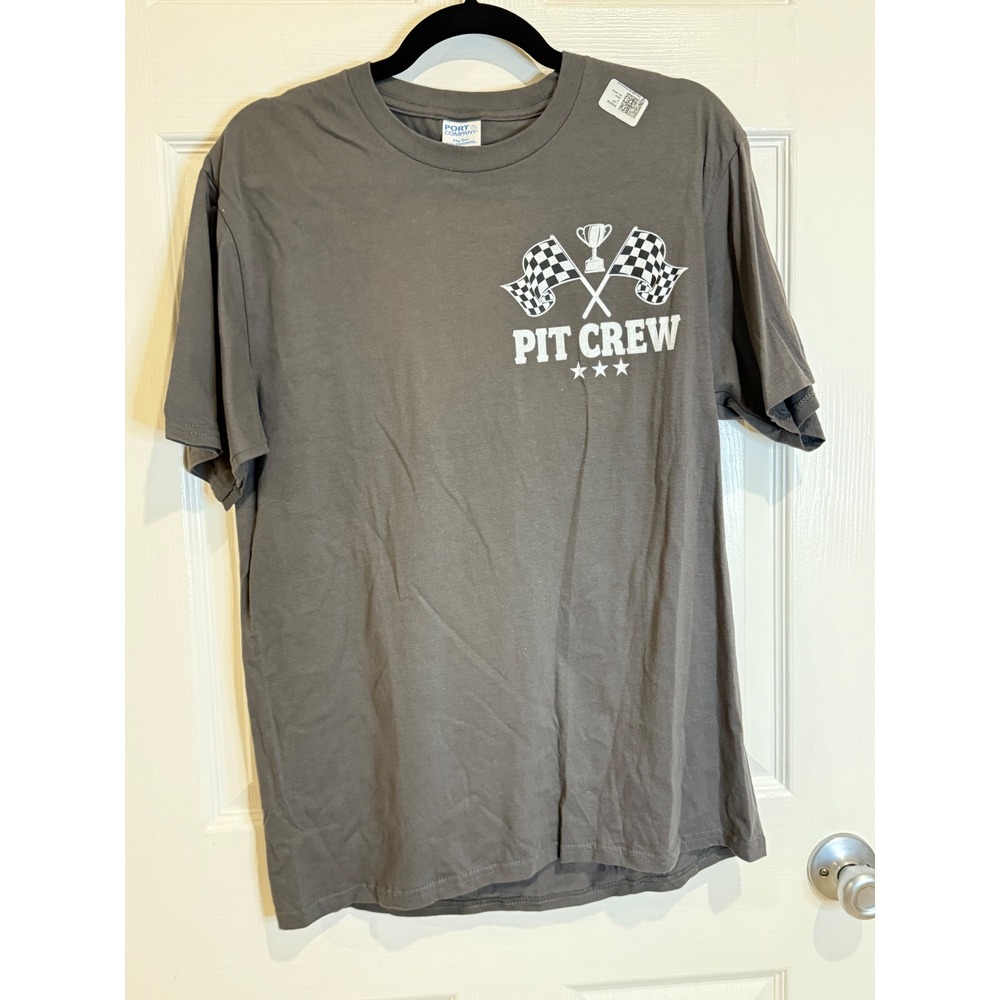4/$17 Port & Company Pit Crew Graphic T-Shirt Racing Motorsport Tee Size M